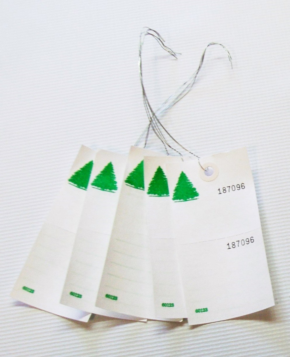 Weatherproof PolyArt (formerly Tyvek) Christmas Tree Price Tags, 100/bundle