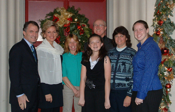 Dan Mulhern, Governor Granholm, Janet Lowman/Wreath Specialist, and Dan and Lorie Wahmhoff with daughters Nicole and 'Becca
